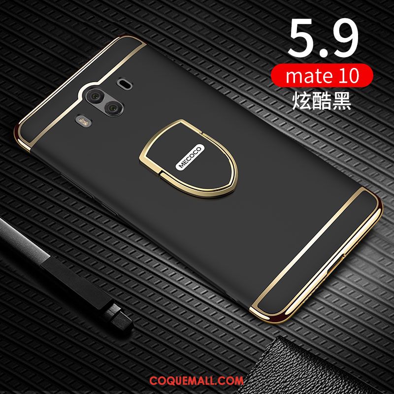 Étui Huawei Mate 10 Délavé En Daim Noir Difficile, Coque Huawei Mate 10 Téléphone Portable