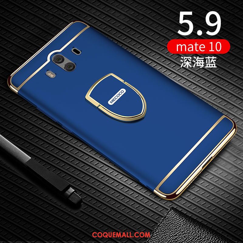 Étui Huawei Mate 10 Délavé En Daim Noir Difficile, Coque Huawei Mate 10 Téléphone Portable