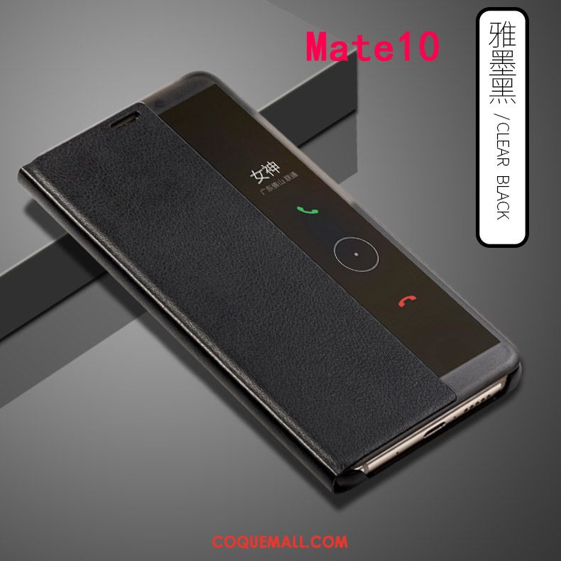 Étui Huawei Mate 10 Incassable Cuir Protection, Coque Huawei Mate 10 Étui En Cuir Gris