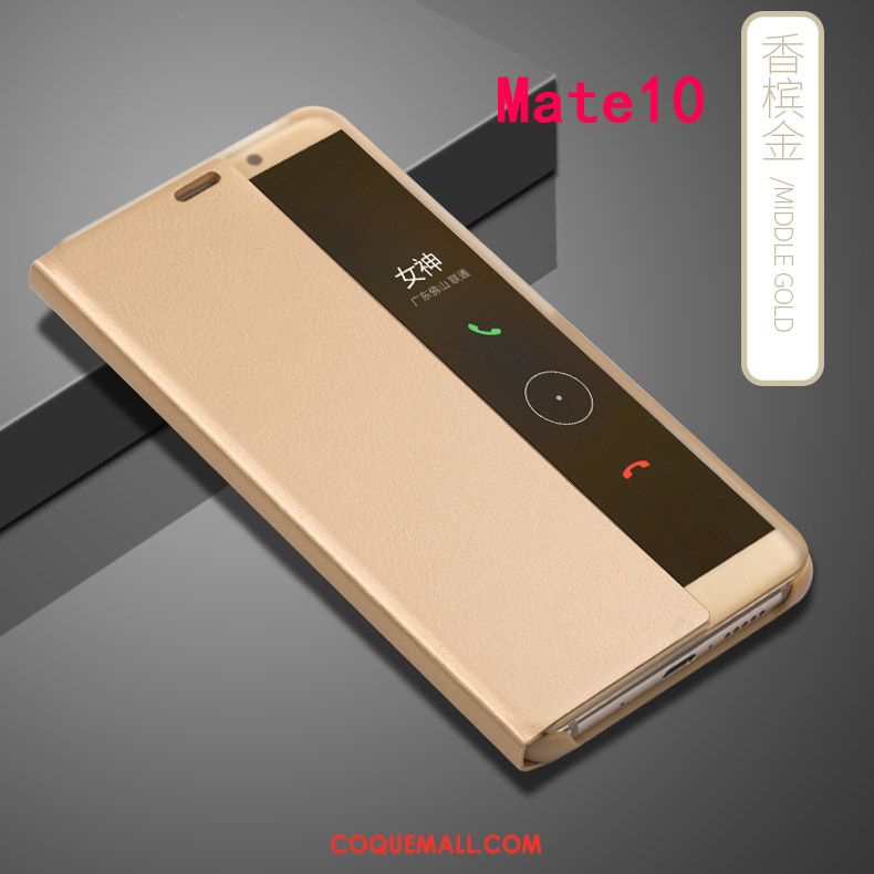 Étui Huawei Mate 10 Incassable Cuir Protection, Coque Huawei Mate 10 Étui En Cuir Gris