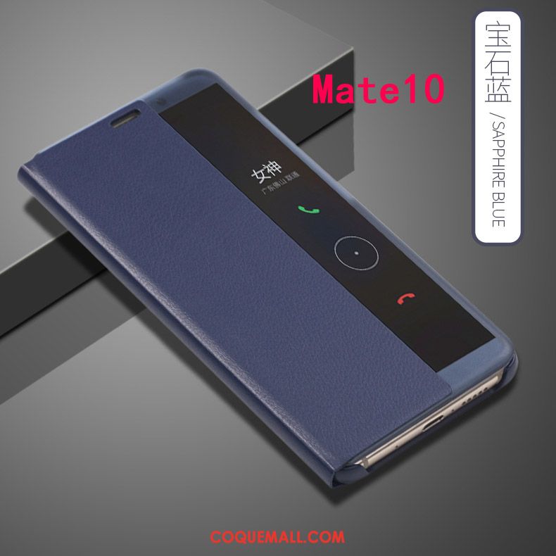 Étui Huawei Mate 10 Incassable Cuir Protection, Coque Huawei Mate 10 Étui En Cuir Gris