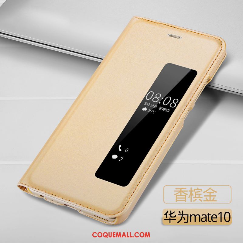 Étui Huawei Mate 10 Incassable Protection Étui En Cuir, Coque Huawei Mate 10 Or Tout Compris