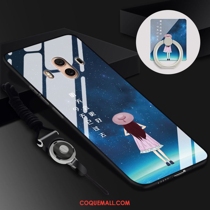 Étui Huawei Mate 10 Jaune Téléphone Portable Miroir, Coque Huawei Mate 10 Verre Incassable