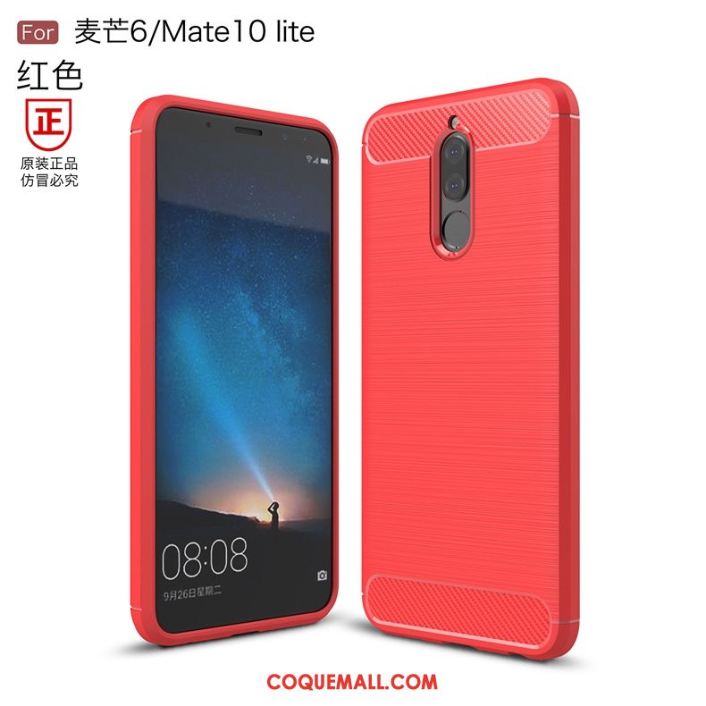 Étui Huawei Mate 10 Lite Fibre Noir Téléphone Portable, Coque Huawei Mate 10 Lite Tout Compris Incassable