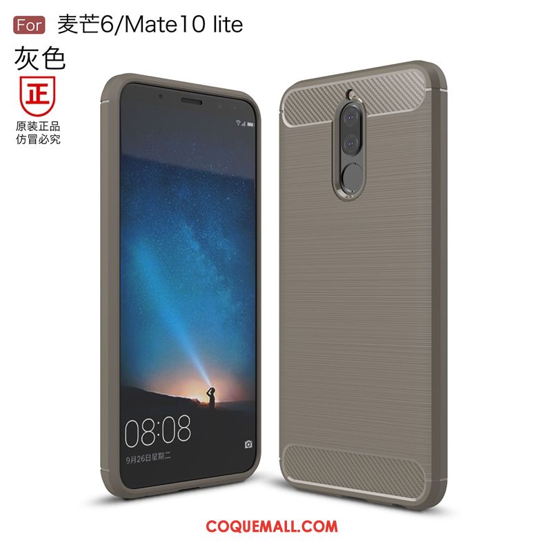 Étui Huawei Mate 10 Lite Fibre Noir Téléphone Portable, Coque Huawei Mate 10 Lite Tout Compris Incassable