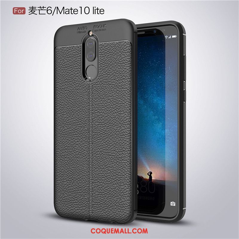 Étui Huawei Mate 10 Lite Incassable Antidérapant Bleu, Coque Huawei Mate 10 Lite Protection Modèle Fleurie