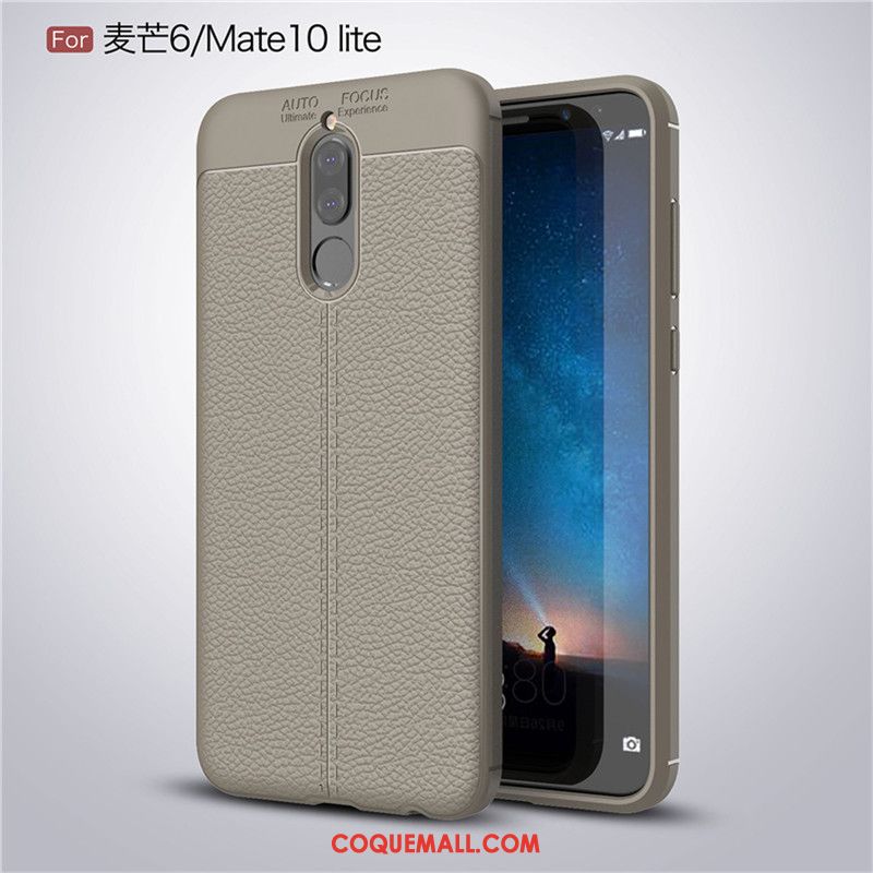 Étui Huawei Mate 10 Lite Incassable Antidérapant Bleu, Coque Huawei Mate 10 Lite Protection Modèle Fleurie