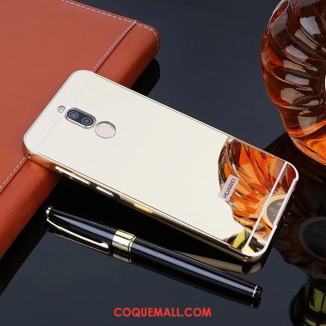 Étui Huawei Mate 10 Lite Miroir Protection Border, Coque Huawei Mate 10 Lite Couvercle Arrière Métal