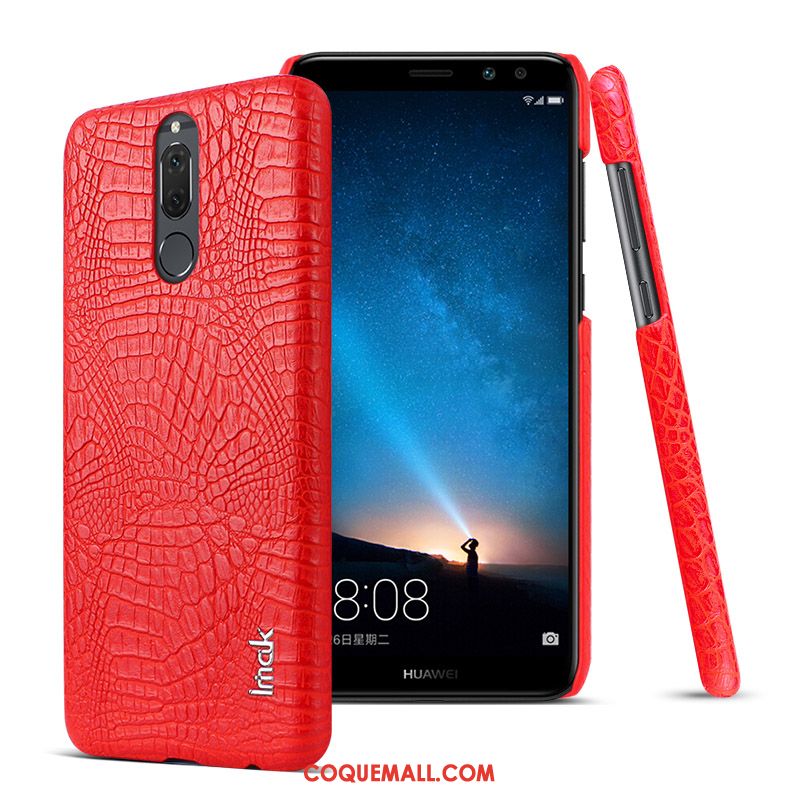 Étui Huawei Mate 10 Lite Protection Foncé Incassable, Coque Huawei Mate 10 Lite Similicuir Crocodile Modèle Braun