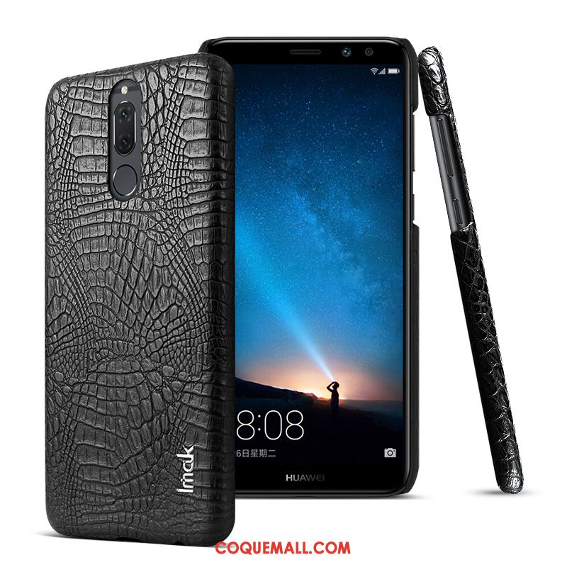 Étui Huawei Mate 10 Lite Protection Foncé Incassable, Coque Huawei Mate 10 Lite Similicuir Crocodile Modèle Braun