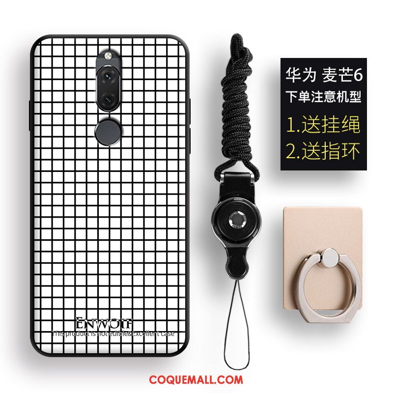 Étui Huawei Mate 10 Lite Protection Téléphone Portable Ornements Suspendus, Coque Huawei Mate 10 Lite Anneau Noir