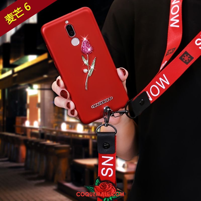 Étui Huawei Mate 10 Lite Rouge Silicone Fluide Doux, Coque Huawei Mate 10 Lite Téléphone Portable Incassable