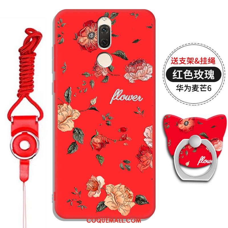 Étui Huawei Mate 10 Lite Téléphone Portable Fluide Doux Rouge, Coque Huawei Mate 10 Lite Personnalité