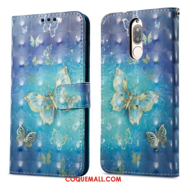 Étui Huawei Mate 10 Lite Téléphone Portable Étui En Cuir Incassable, Coque Huawei Mate 10 Lite Protection Bleu