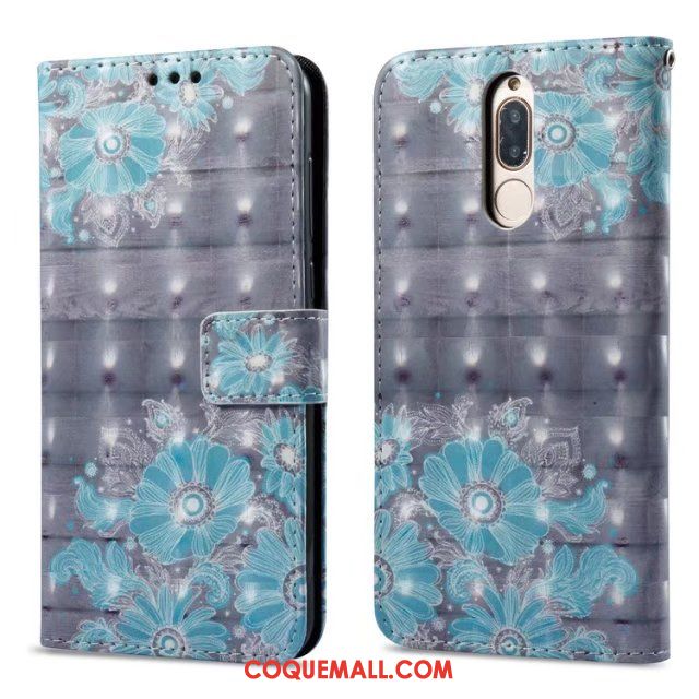 Étui Huawei Mate 10 Lite Téléphone Portable Étui En Cuir Incassable, Coque Huawei Mate 10 Lite Protection Bleu