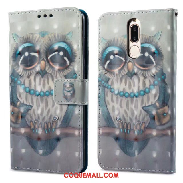 Étui Huawei Mate 10 Lite Téléphone Portable Étui En Cuir Incassable, Coque Huawei Mate 10 Lite Protection Bleu