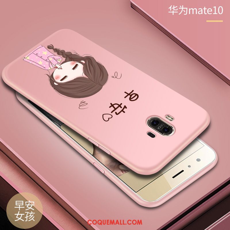 Étui Huawei Mate 10 Net Rouge Incassable Dessin Animé, Coque Huawei Mate 10 Silicone Fluide Doux