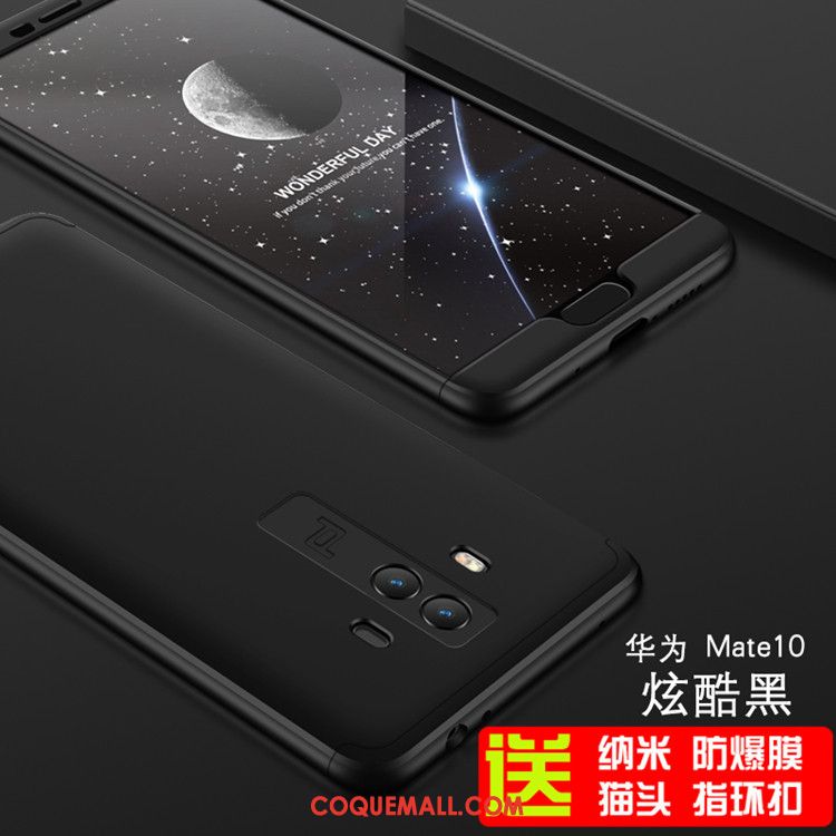 Étui Huawei Mate 10 Noir Anneau Chat, Coque Huawei Mate 10 Membrane Protection Contre Les Explosions