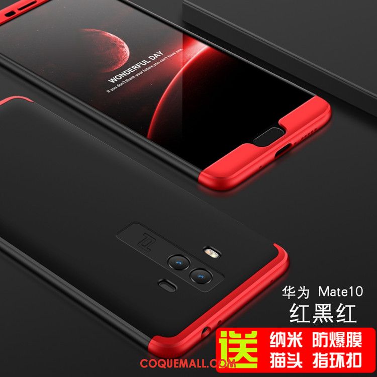 Étui Huawei Mate 10 Noir Anneau Chat, Coque Huawei Mate 10 Membrane Protection Contre Les Explosions