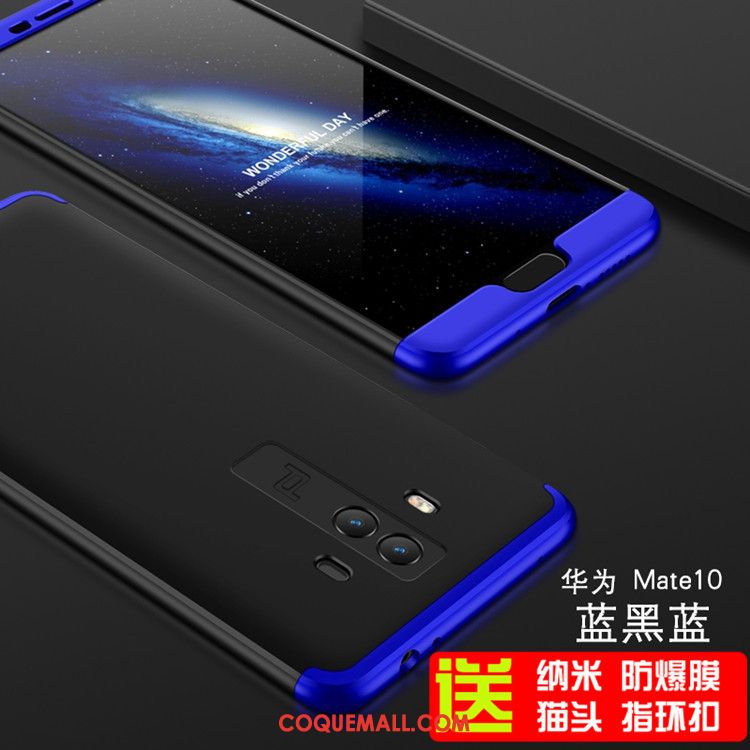 Étui Huawei Mate 10 Noir Anneau Chat, Coque Huawei Mate 10 Membrane Protection Contre Les Explosions