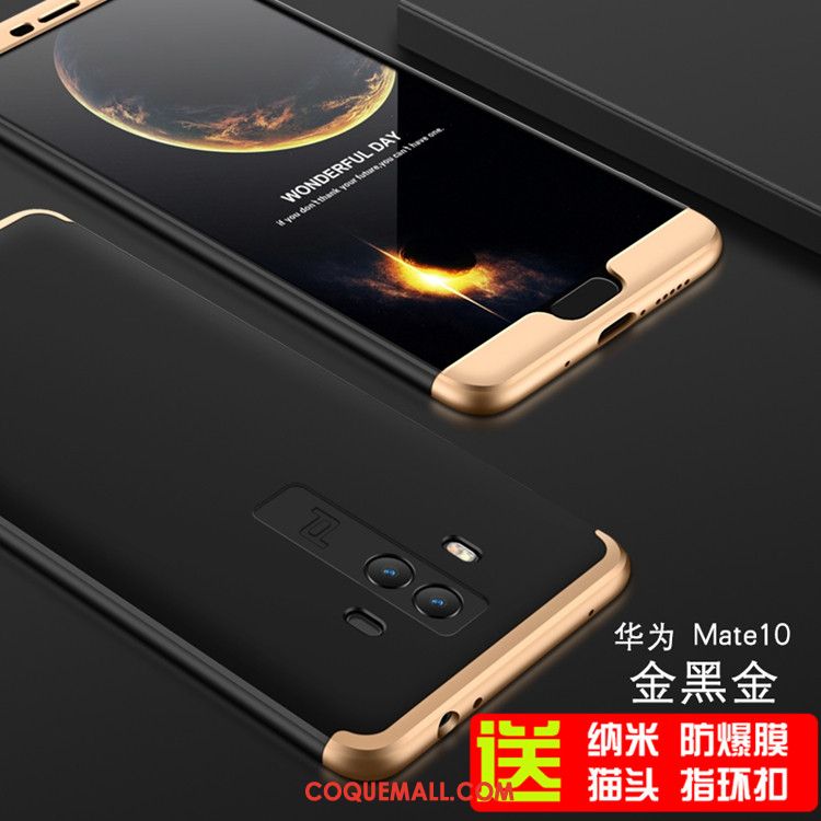 Étui Huawei Mate 10 Noir Anneau Chat, Coque Huawei Mate 10 Membrane Protection Contre Les Explosions