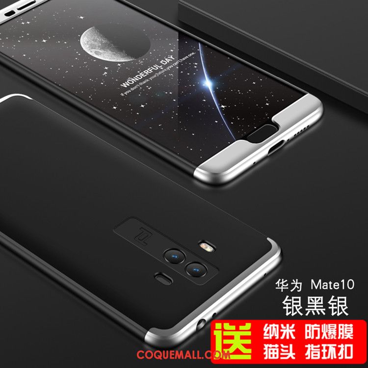 Étui Huawei Mate 10 Noir Anneau Chat, Coque Huawei Mate 10 Membrane Protection Contre Les Explosions