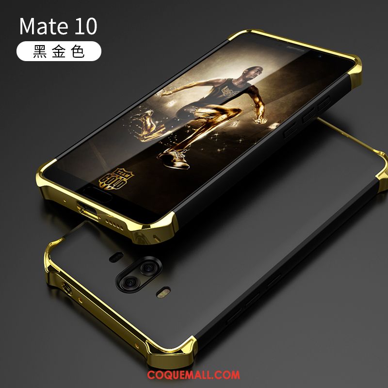 Étui Huawei Mate 10 Noir Téléphone Portable Argent, Coque Huawei Mate 10 Élégant Cool