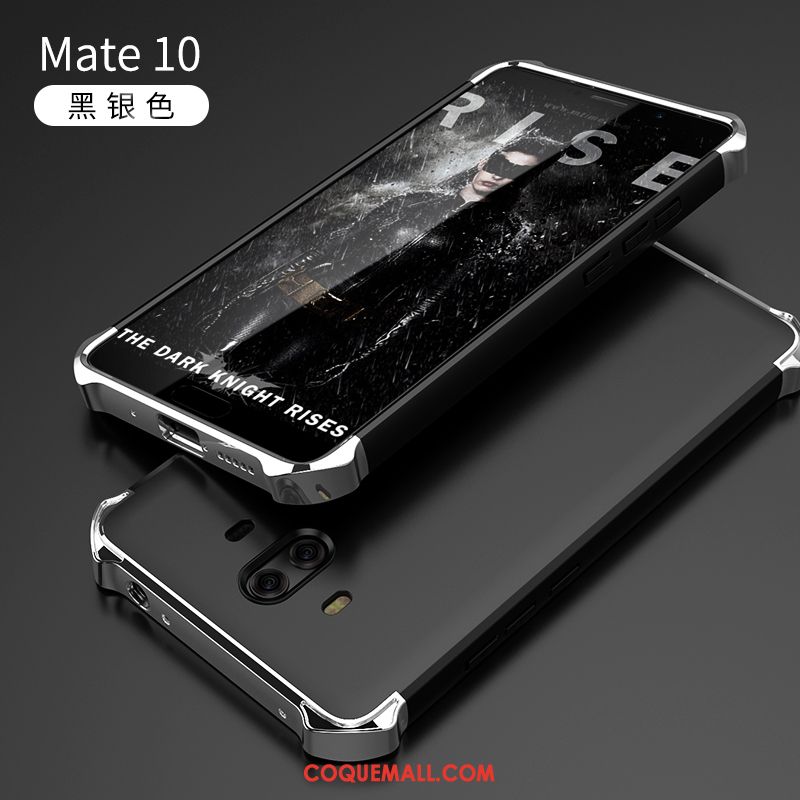 Étui Huawei Mate 10 Noir Téléphone Portable Argent, Coque Huawei Mate 10 Élégant Cool