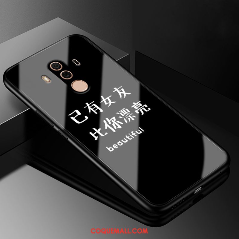 Étui Huawei Mate 10 Pro Amoureux Verre Fluide Doux, Coque Huawei Mate 10 Pro Silicone Téléphone Portable