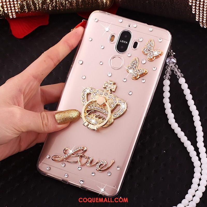 Étui Huawei Mate 10 Pro Anneau Téléphone Portable Transparent, Coque Huawei Mate 10 Pro Fluide Doux Strass