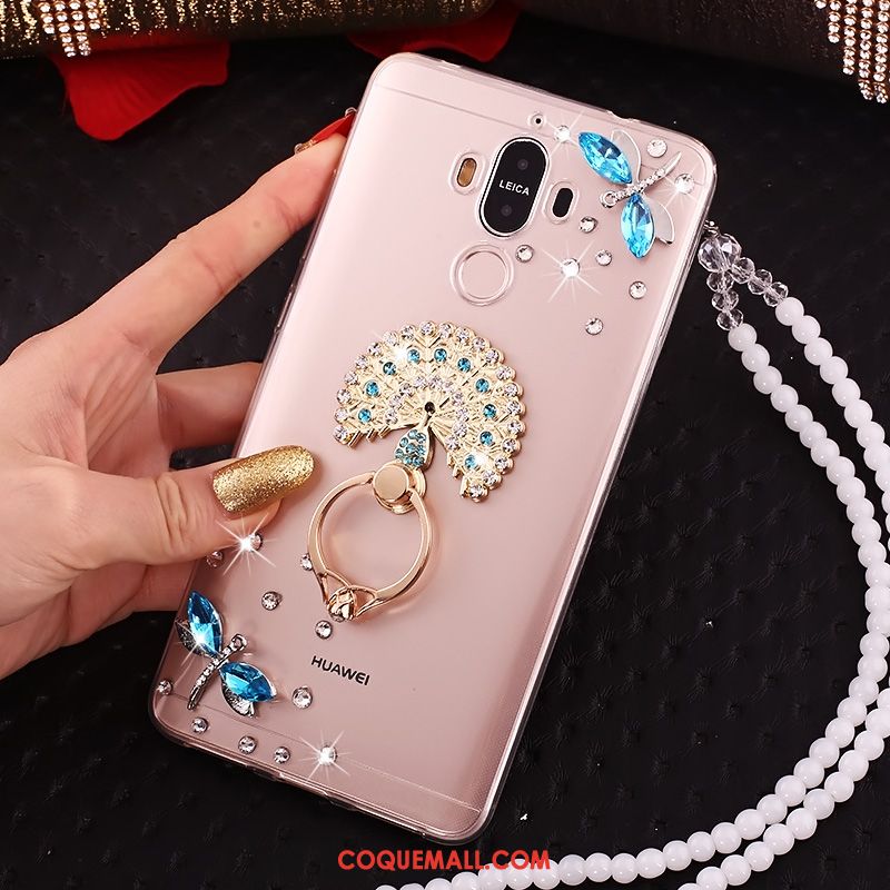 Étui Huawei Mate 10 Pro Anneau Téléphone Portable Transparent, Coque Huawei Mate 10 Pro Fluide Doux Strass