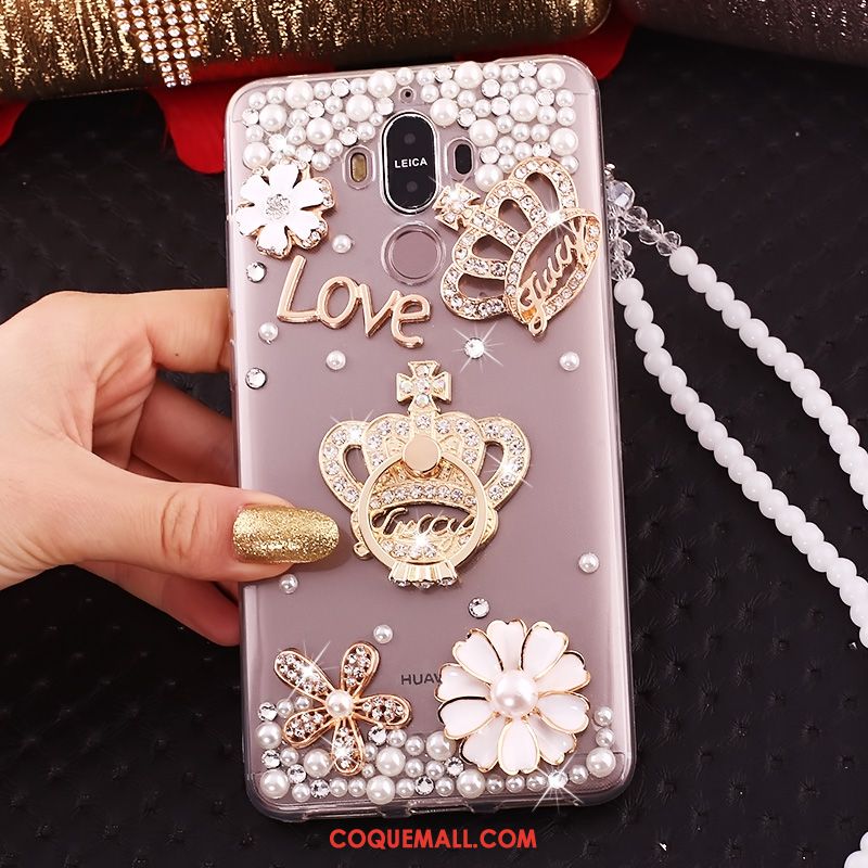 Étui Huawei Mate 10 Pro Anneau Téléphone Portable Transparent, Coque Huawei Mate 10 Pro Fluide Doux Strass