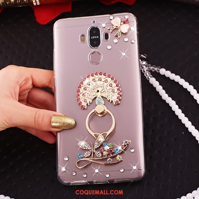 Étui Huawei Mate 10 Pro Anneau Téléphone Portable Transparent, Coque Huawei Mate 10 Pro Fluide Doux Strass