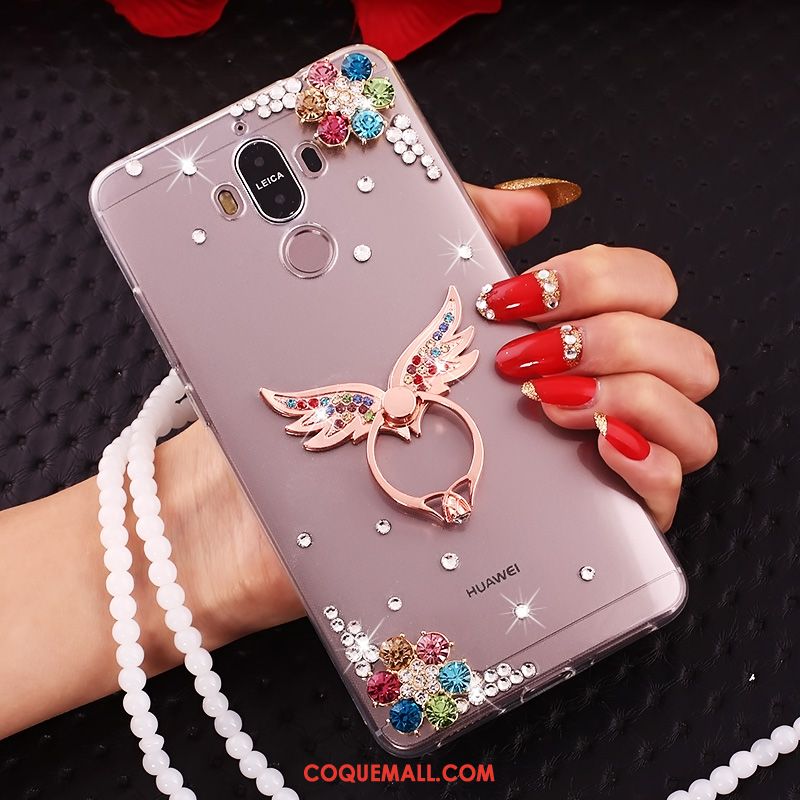 Étui Huawei Mate 10 Pro Anneau Téléphone Portable Transparent, Coque Huawei Mate 10 Pro Fluide Doux Strass