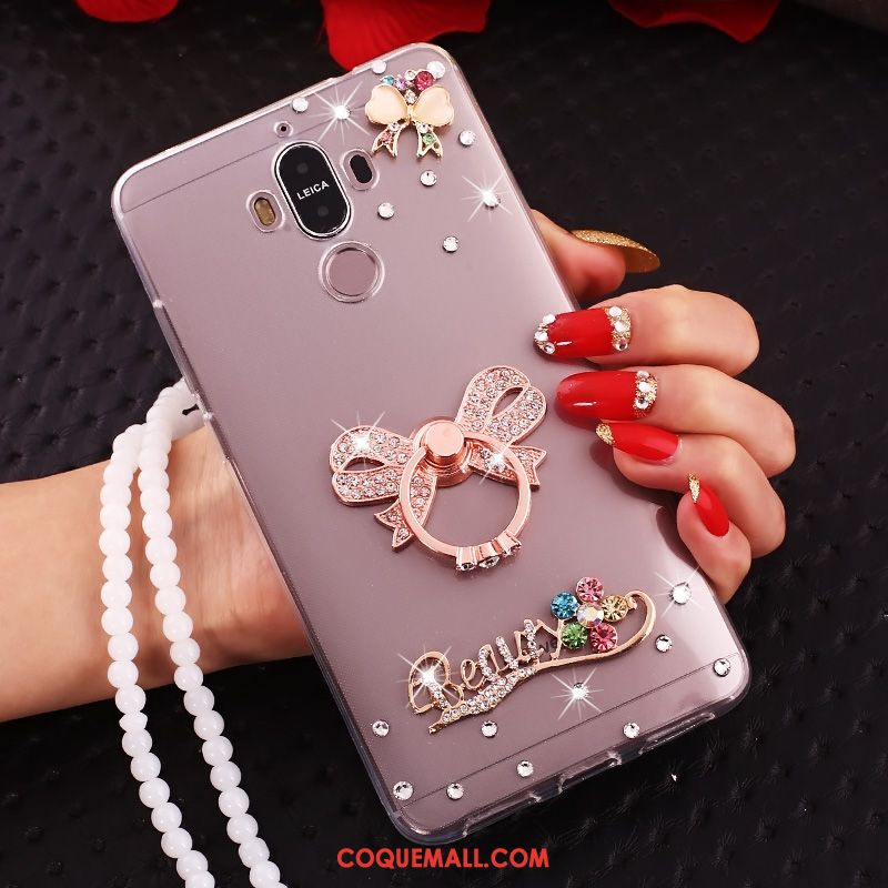 Étui Huawei Mate 10 Pro Anneau Téléphone Portable Transparent, Coque Huawei Mate 10 Pro Fluide Doux Strass