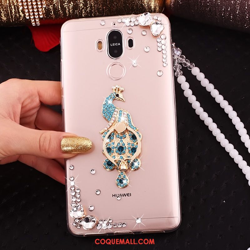 Étui Huawei Mate 10 Pro Anneau Téléphone Portable Transparent, Coque Huawei Mate 10 Pro Fluide Doux Strass