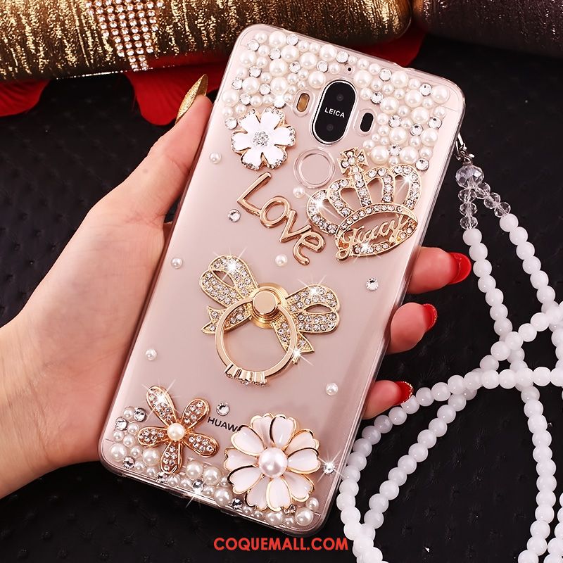 Étui Huawei Mate 10 Pro Anneau Téléphone Portable Transparent, Coque Huawei Mate 10 Pro Fluide Doux Strass