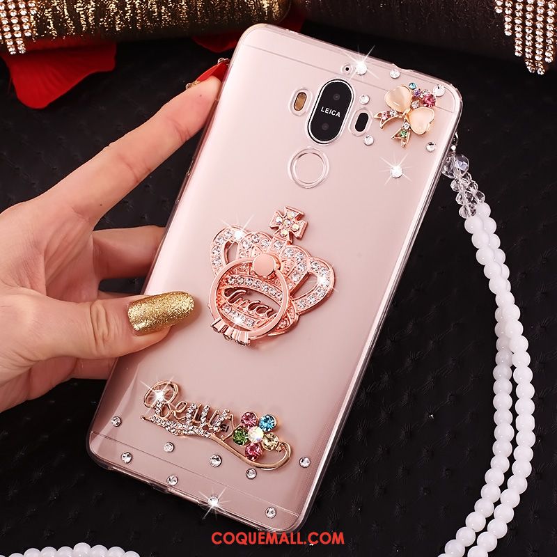 Étui Huawei Mate 10 Pro Anneau Téléphone Portable Transparent, Coque Huawei Mate 10 Pro Fluide Doux Strass