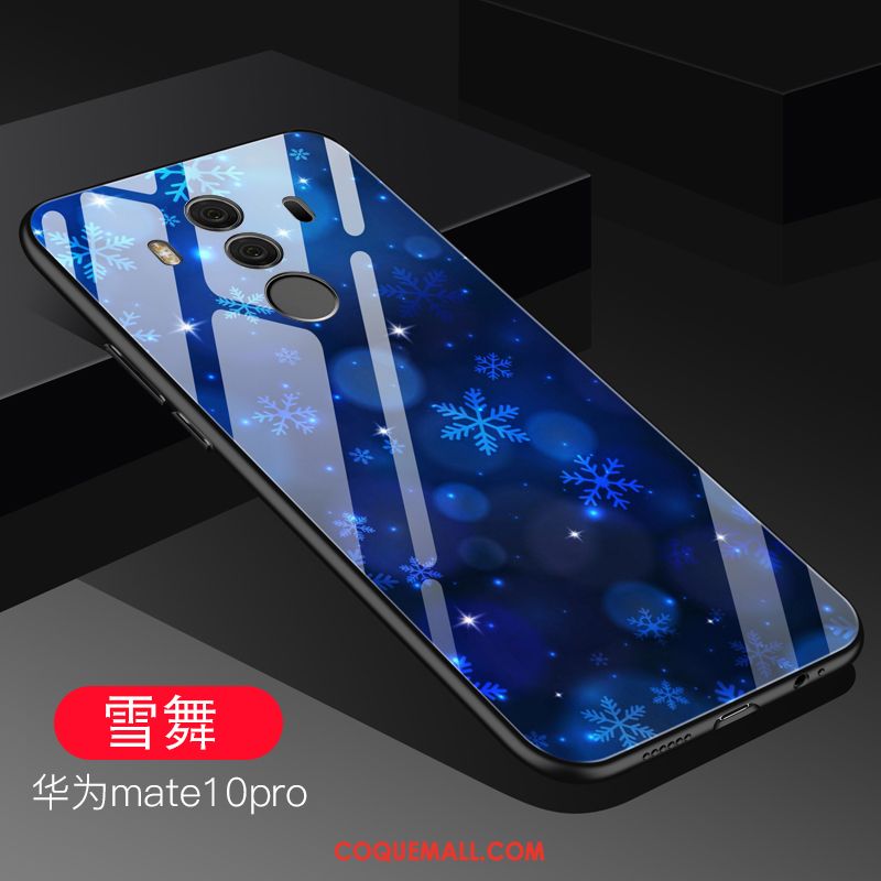 Étui Huawei Mate 10 Pro Bleu Tendance Verre, Coque Huawei Mate 10 Pro Téléphone Portable Protection