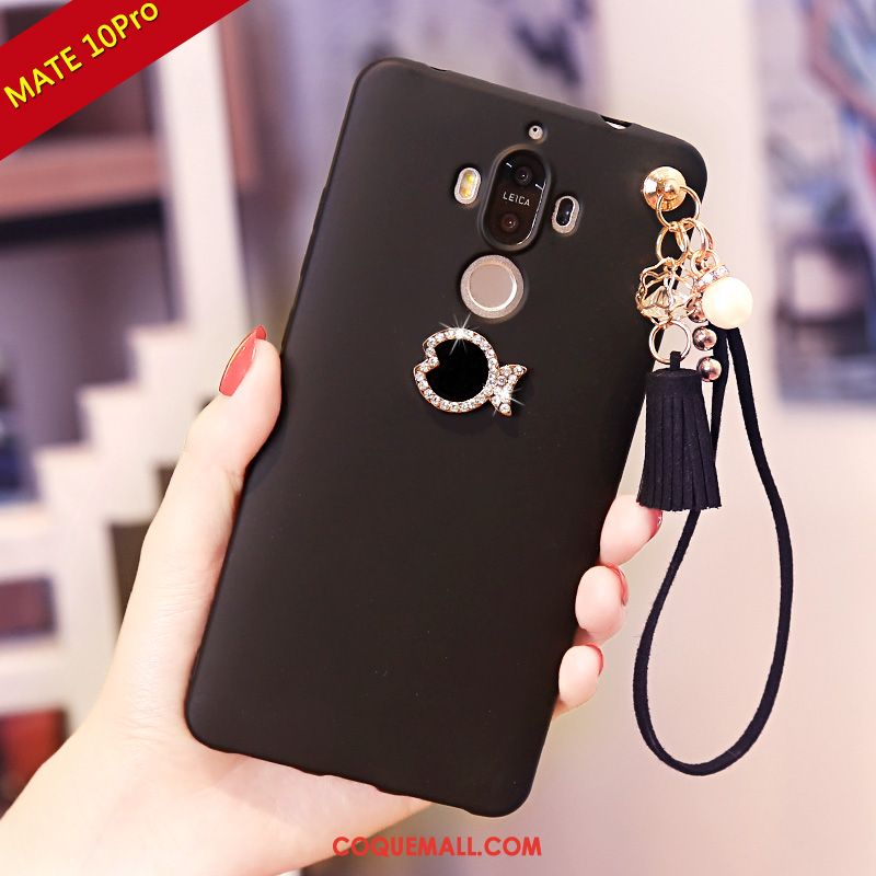 Étui Huawei Mate 10 Pro Fluide Doux Incruster Strass Téléphone Portable, Coque Huawei Mate 10 Pro Rouge