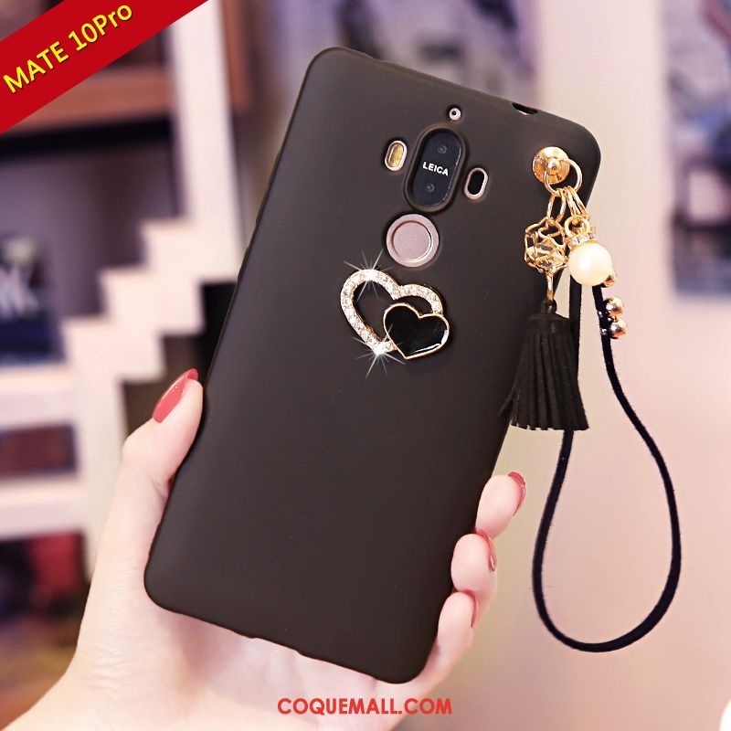 Étui Huawei Mate 10 Pro Fluide Doux Incruster Strass Téléphone Portable, Coque Huawei Mate 10 Pro Rouge