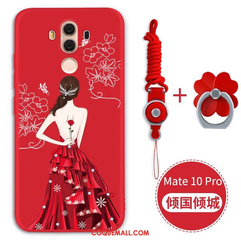 Étui Huawei Mate 10 Pro Fluide Doux Rouge Très Mince, Coque Huawei Mate 10 Pro Téléphone Portable Protection