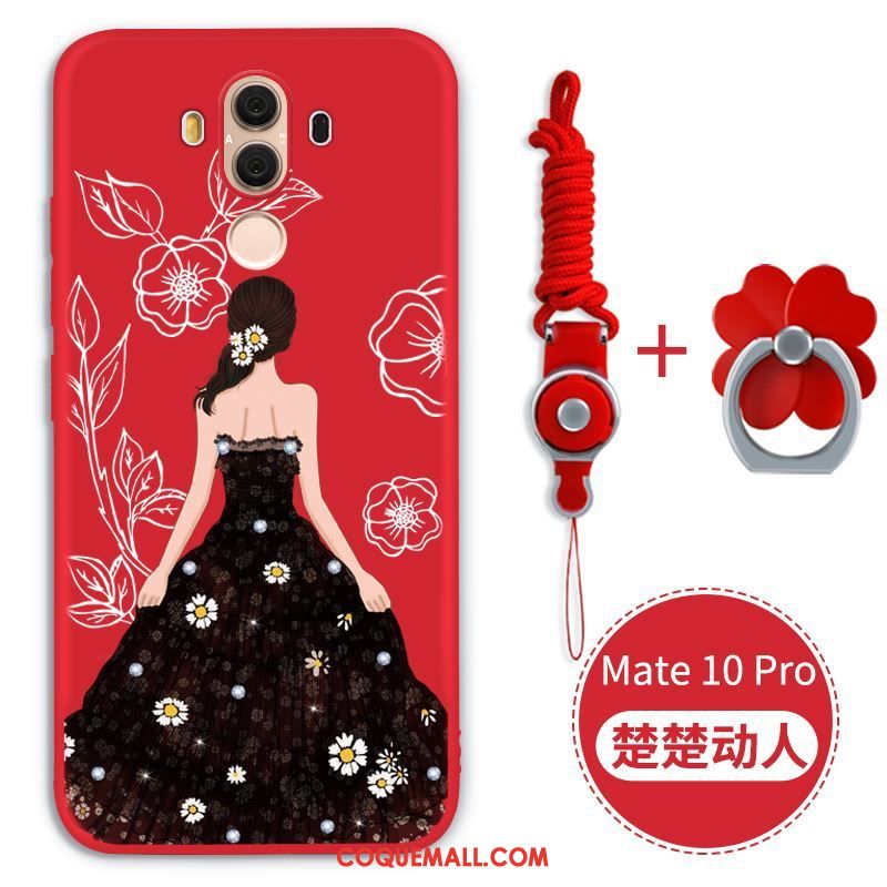 Étui Huawei Mate 10 Pro Fluide Doux Rouge Très Mince, Coque Huawei Mate 10 Pro Téléphone Portable Protection