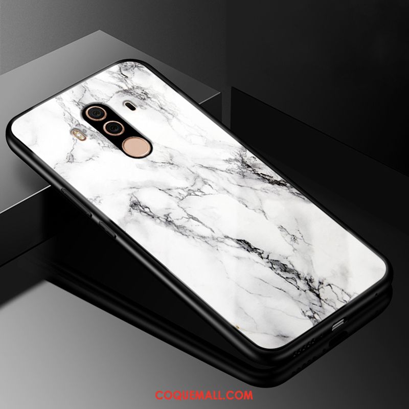 Étui Huawei Mate 10 Pro Incassable Verre Noir, Coque Huawei Mate 10 Pro Bleu Téléphone Portable