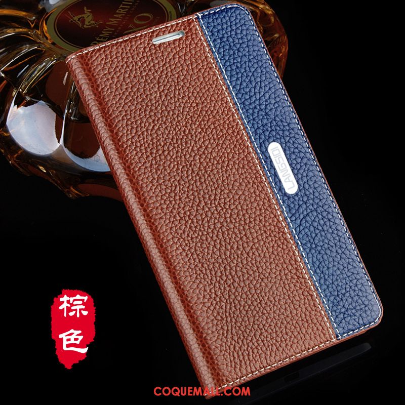 Étui Huawei Mate 10 Pro Modèle Fleurie Litchi Marron, Coque Huawei Mate 10 Pro Noir Téléphone Portable