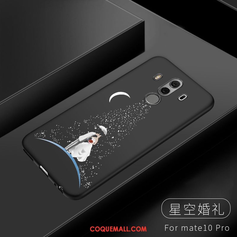 Étui Huawei Mate 10 Pro Noir Tout Compris Téléphone Portable, Coque Huawei Mate 10 Pro Fluide Doux Personnalité