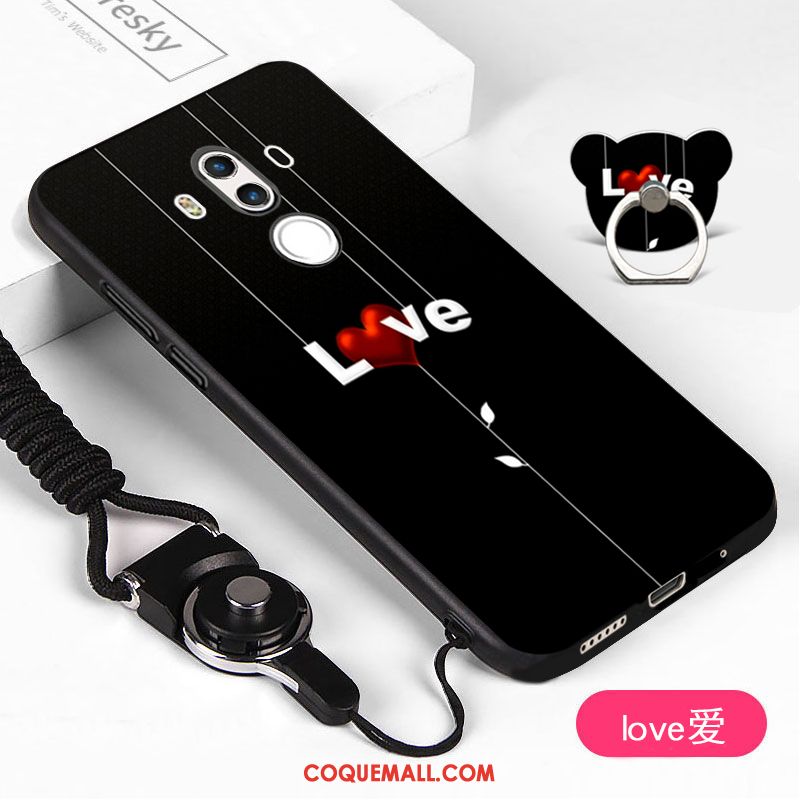 Étui Huawei Mate 10 Pro Noir Téléphone Portable Ornements Suspendus, Coque Huawei Mate 10 Pro Fluide Doux