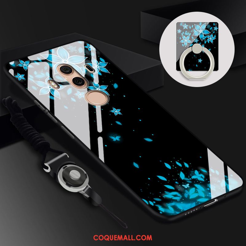 Étui Huawei Mate 10 Pro Protection Noir Verre, Coque Huawei Mate 10 Pro Téléphone Portable Ornements Suspendus