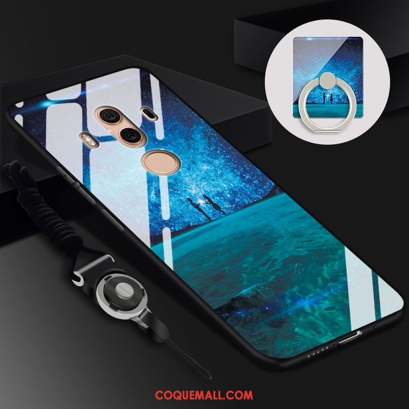 Étui Huawei Mate 10 Pro Protection Noir Verre, Coque Huawei Mate 10 Pro Téléphone Portable Ornements Suspendus