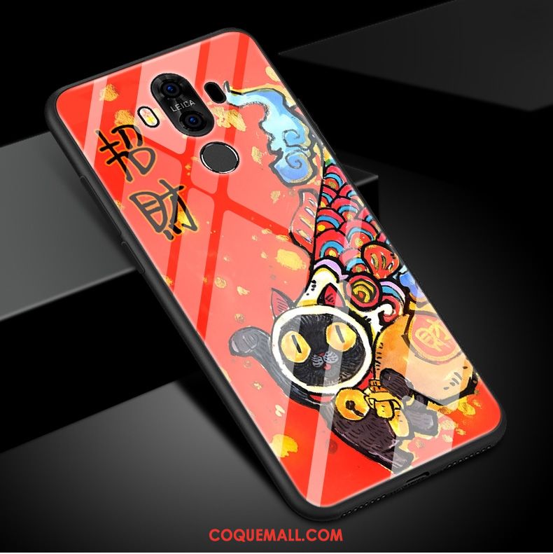 Étui Huawei Mate 10 Pro Protection Orange Chat, Coque Huawei Mate 10 Pro Tendance Richesse